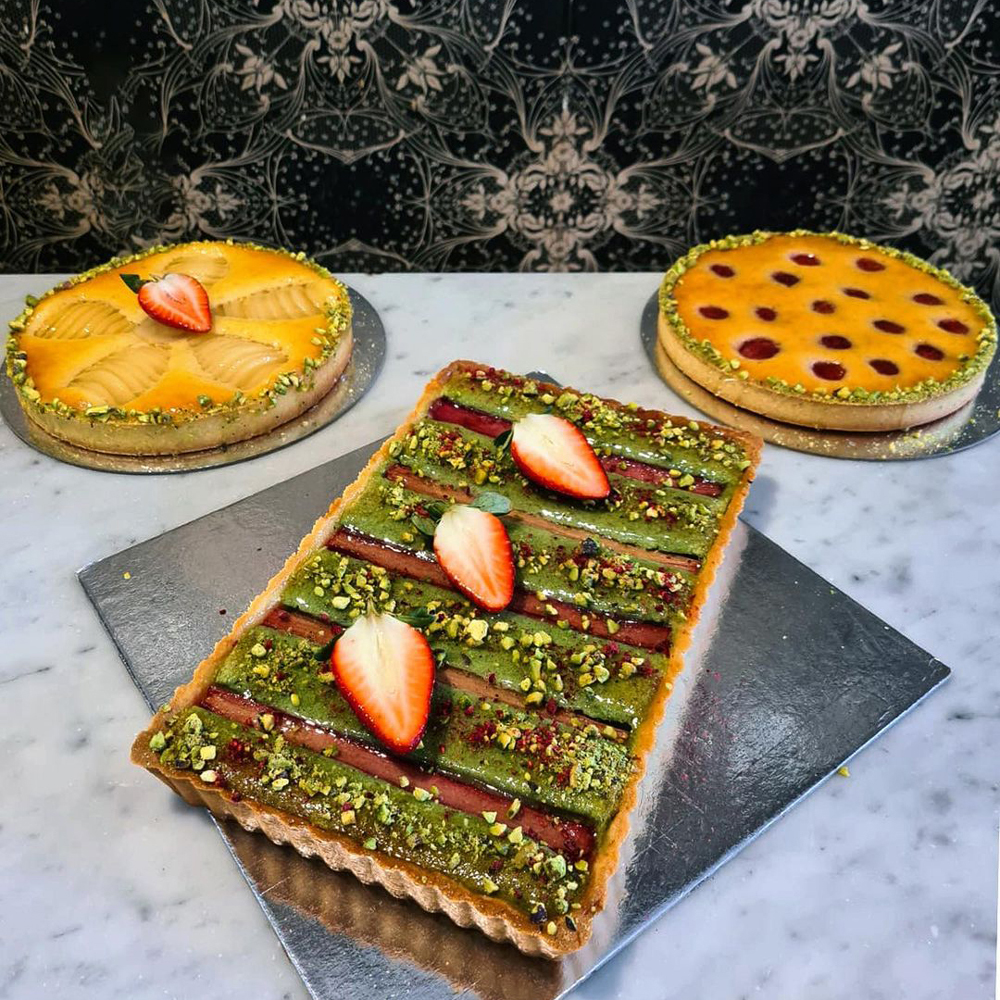 Pistachio & Rhubarb Tart